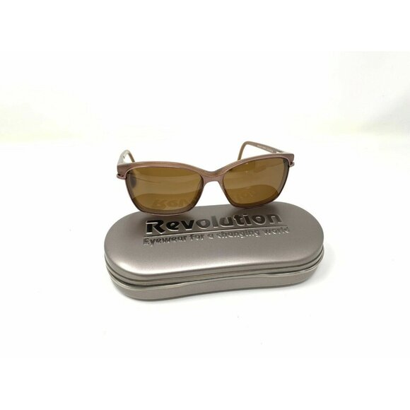 REVOLUTION EYEWEAR REV 793  Eyeglasses W/ Clip On Sunglasses Cream Brown 52 []16 - Picture 1 of 12